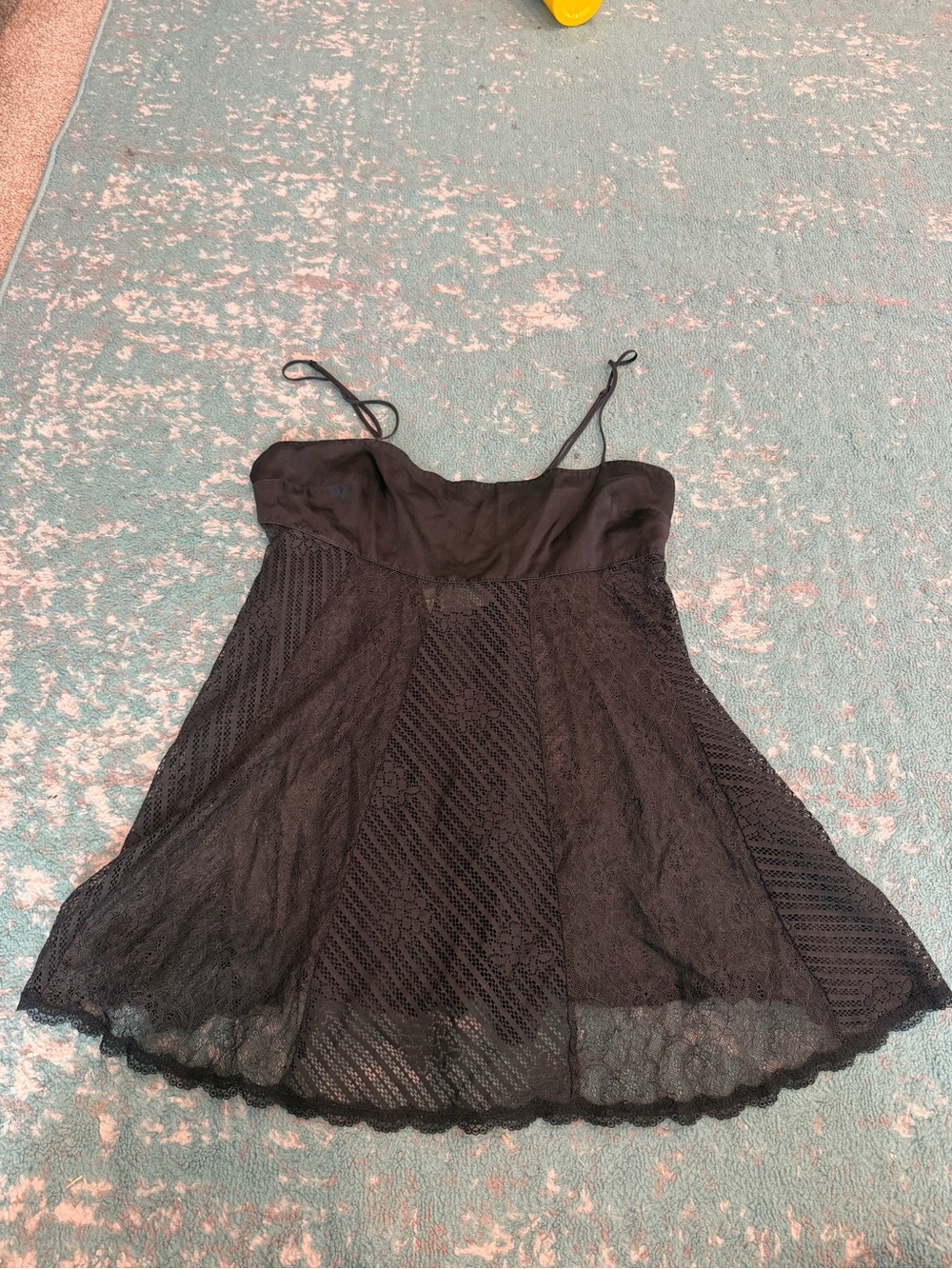 Y2K black Lace Babydoll Slip Dress